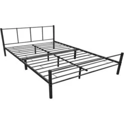 Struttura Letto In Metallo Con Testiera E Pediera 160 X 200 Cm Letto Matrimoniale Minimal Design - Nero 9 Struttura Letto In Metallo Con Testiera E Pediera 160 X 200 Cm Letto Matrimoniale Minimal Design - Nero -LettoMania Italia 23391352 3