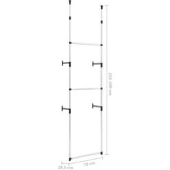 Sistema Per Guardaroba Telescopico Con Aste In Alluminio VidaXL -LettoMania Italia 23953471 3