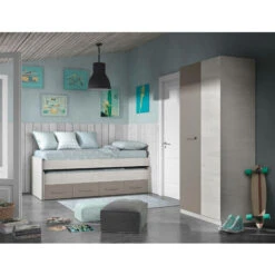 Dmora Letto Singolo Spokane, Struttura Letto Per Cameretta, Letto Singolo Con Lettino Estraibile E 4 Cassettoni, Cm 198x96h69, Bianco E Marrone, Con Imballo Rinforzato 9 Dmora Letto Singolo Spokane, Struttura Letto Per Cameretta, Letto Singolo Con Lettino Estraibile E 4 Cassettoni, Cm 198x96h69, Bianco E Marrone, Con Imballo Rinforzato -LettoMania Italia 23993201 4