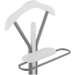 Indossatore Da Camera Appendiabiti Servomuto Abiti 2 Appendini Bianco/Argento -LettoMania Italia 24395183 3