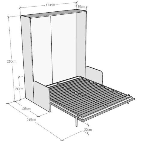 Letto Matrimoniale A Scomparsa 160 Cm Bianco KENTARO SOFA' 6 Letto Matrimoniale A Scomparsa 160 Cm Bianco KENTARO SOFA' - immagine 4