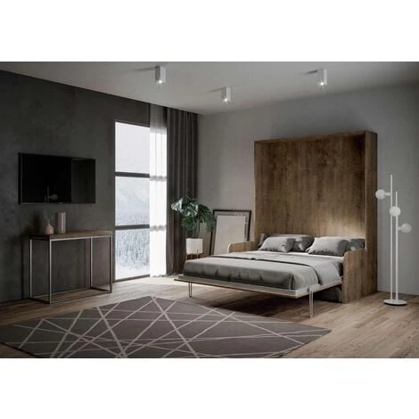 Letto Matrimoniale A Scomparsa 160 Cm Noce KENTARO SOFA' 7 Letto Matrimoniale A Scomparsa 160 Cm Noce KENTARO SOFA' - immagine 5