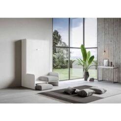 Letto Stile Francese A Scomparsa 140 Cm Verticale Bianco KENTARO SOFA' -LettoMania Italia 24512912 3