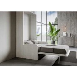 Letto Stile Francese A Scomparsa 140 Cm Verticale Bianco KENTARO SOFA' -LettoMania Italia 24512912 5