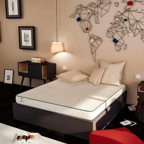 Baldiflex Materasso Ortopedico Medio Rigido 100% Made In Italy H 10 Cm Basic Bordato, Matrimoniale Con Rivestimento Anallergico, Misura 160x190 Cm 3 Baldiflex Materasso Ortopedico Medio Rigido 100% Made In Italy H 10 Cm Basic Bordato, Matrimoniale Con Rivestimento Anallergico, Misura 160x190 Cm