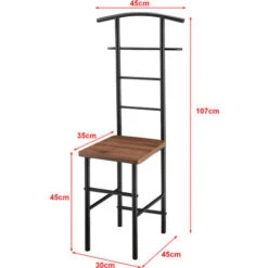 Servomuto Con Seduta In Color Noce Omino Appendiabiti In Metallo Indossatore Da Camera Porta Abiti Posa Oggetti 9 Servomuto Con Seduta In Color Noce Omino Appendiabiti In Metallo Indossatore Da Camera Porta Abiti Posa Oggetti -LettoMania Italia 27571969 3