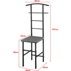 Servomuto Con Seduta Omino Appendiabiti In Metallo Indossatore Da Camera Porta Abiti Posa Oggetti - Grigio Scuro 9 Servomuto Con Seduta Omino Appendiabiti In Metallo Indossatore Da Camera Porta Abiti Posa Oggetti - Grigio Scuro -LettoMania Italia 27571972 3