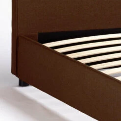 Letto Francese Una Piazza E Mezza In Tessuto Con Rete 120x190 Zurich Colore: Marrone -LettoMania Italia 28006522 5