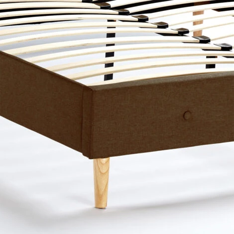 Letto Matrimoniale Nordico Tessuto E Legno 160x190 Friborg King Colore: Marrone 7 Letto Matrimoniale Nordico Tessuto E Legno 160x190 Friborg King Colore: Marrone - immagine 5