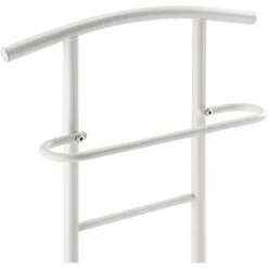 Servomuto Con Seduta Omino Appendiabiti In Metallo Indossatore Da Camera Porta Abiti Posa Oggetti - Bianco -LettoMania Italia 28377746 5