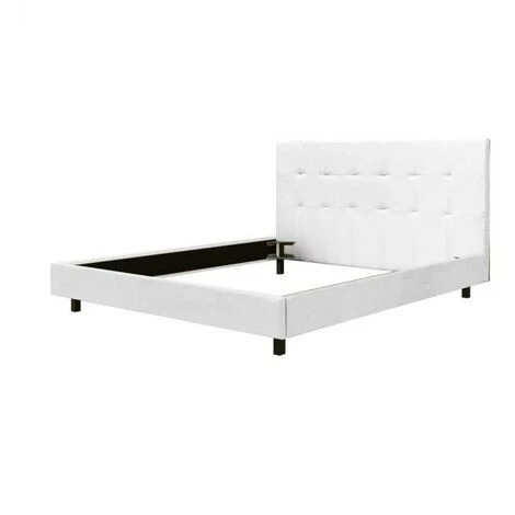 Talamo Italia Letto Matrimoniale Con Testiera, Made In Italy, Struttura In Legno Ed Ecopelle, 172x203xh100 Cm, Colore Bianco, Con Imballo Rinforzato 4 Talamo Italia Letto Matrimoniale Con Testiera, Made In Italy, Struttura In Legno Ed Ecopelle, 172x203xh100 Cm, Colore Bianco, Con Imballo Rinforzato - immagine 2