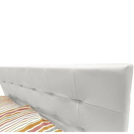 Talamo Italia Letto Matrimoniale Con Testiera, Made In Italy, Struttura In Legno Ed Ecopelle, 172x203xh100 Cm, Colore Bianco, Con Imballo Rinforzato 5 Talamo Italia Letto Matrimoniale Con Testiera, Made In Italy, Struttura In Legno Ed Ecopelle, 172x203xh100 Cm, Colore Bianco, Con Imballo Rinforzato - immagine 3