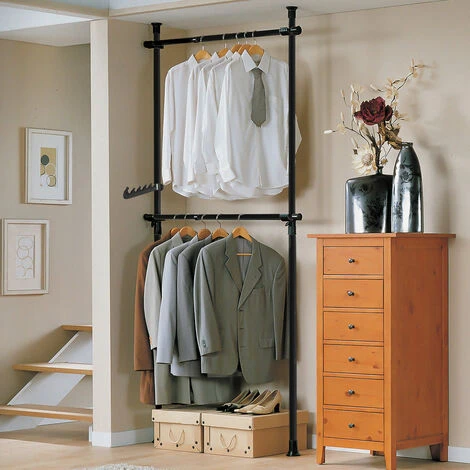 SoBuy Cabina Armadio Guardaroba Componibile Appendiabiti Nero FRG109-SCH 7 SoBuy Cabina Armadio Guardaroba Componibile Appendiabiti Nero FRG109-SCH - immagine 5