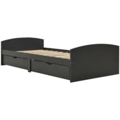 Giroletto Con 2 Cassetti Grigio In Massello Di Pino 90x200 Cm VidaXL