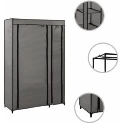 Nova Set Armadio Guardaroba 2 Pz In Tessuto Pieghevole Armadio Salvaspazio Con Scomparti Vari Colori Colore : Grigio 9 Nova Set Armadio Guardaroba 2 Pz In Tessuto Pieghevole Armadio Salvaspazio Con Scomparti Vari Colori Colore : Grigio -LettoMania Italia 32054368 3