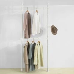 SoBuy Cabina Armadio Guardaroba Componibile Appendiabiti Bianco FRG109 -LettoMania Italia 32706489 5