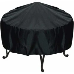 Coperchio Protettivo Per Braciere Rotondo Coperchio Focolare Impermeabile Protezione UV Poliestere Nero Coperchio Protettivo Per Barbecue Rotondo Da Esterno (diametro 112 Cm, Altezza 21 Cm)