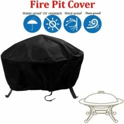 Coperchio Protettivo Per Braciere Rotondo Coperchio Focolare Impermeabile Protezione UV Poliestere Nero Coperchio Protettivo Per Barbecue Rotondo Da Esterno (diametro 112 Cm, Altezza 21 Cm) -LettoMania Italia 33852739 3