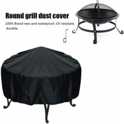 Coperchio Protettivo Per Braciere Rotondo Coperchio Focolare Impermeabile Protezione UV Poliestere Nero Coperchio Protettivo Per Barbecue Rotondo Da Esterno (diametro 112 Cm, Altezza 21 Cm) -LettoMania Italia 33852739 4