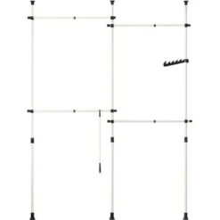 SoBuy Cabina Armadio Guardaroba Componibile, Altezza E Lunghezza Regolabile Altezza :138-235cm Bianco KLS03-W