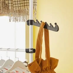 SoBuy Cabina Armadio Guardaroba Componibile, Altezza E Lunghezza Regolabile Altezza :138-235cm Bianco KLS03-W -LettoMania Italia 33902240 3