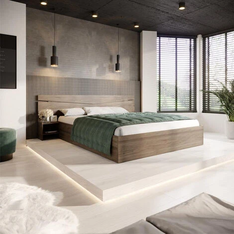 Letto Matrimoniale Contenitore CAMILLA 160x200 Visone Comodini Moderna Design 3 Letto Matrimoniale Contenitore CAMILLA 160x200 Visone Comodini Moderna Design