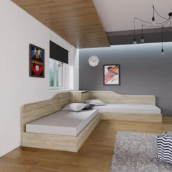 Doppio Letto Singolo STEFANO Rovere Cameretta Bambini Ragazzi Design Moderno 7 Doppio Letto Singolo STEFANO Rovere Cameretta Bambini Ragazzi Design Moderno -LettoMania Italia 36002362 3