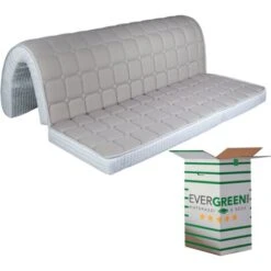 EVERGREENWEB - Materasso Matrimoniale Memory 160x190 H 10 Cm Pieghevole Su Seduta Per Divano Letto, Prontoletto,Ortopedico, Rivestimento Anallergico Con Laccetti Di Fissaggio, BED SOFA MEMORY