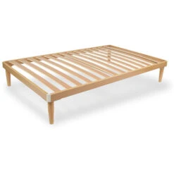 Qualydorm Rete Letto Una Piazza E Mezza In Legno 120x190 Altezza 52 Cm 14 Doghe In Faggio 100% Prima Scelta