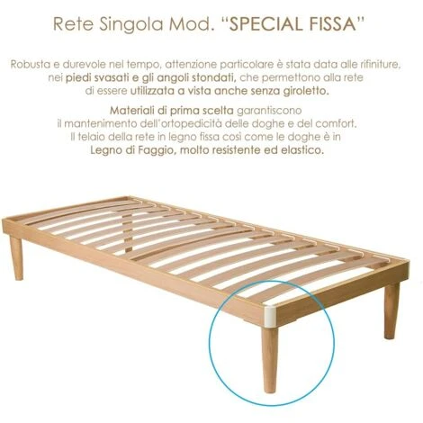 Qualydorm Rete Letto In Legno 80x190 Altezza 52 Cm 14 Doghe In Faggio 100% Prima Scelta 4 Qualydorm Rete Letto In Legno 80x190 Altezza 52 Cm 14 Doghe In Faggio 100% Prima Scelta - immagine 2
