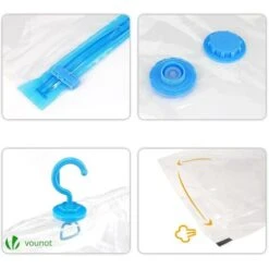 VOUNOT Sacchetti Sottovuoto Per Vestiti Salvaspazio Riutilizzabili, Con Pompa, Set Di 21 -LettoMania Italia 37571276 3