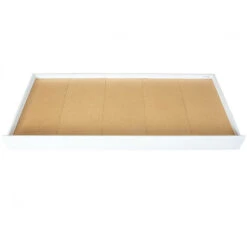 Dmora Cassetto Con Ruote Estraibile Per Letto, In Pino Massello Color Bianco, Cm 199x94x22, Con Imballo Rinforzato