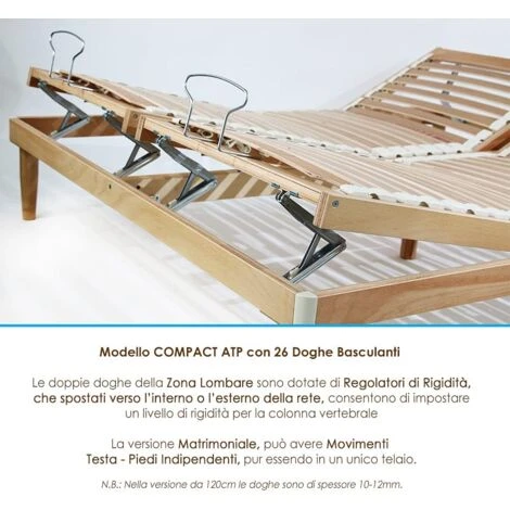 Qualydorm Rete Letto In Legno 160x200 H 52 Cm Singola Con 26 Doghe Faggio Oscillanti Alzata Manuale 5 Qualydorm Rete Letto In Legno 160x200 H 52 Cm Singola Con 26 Doghe Faggio Oscillanti Alzata Manuale - immagine 3