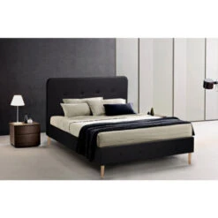Letto Francese 1 Piazza E Mezza Nordico Tessuto E Legno 120x190 Friborg Colore: Nero 9 Letto Francese 1 Piazza E Mezza Nordico Tessuto E Legno 120x190 Friborg Colore: Nero -LettoMania Italia 39895088 3