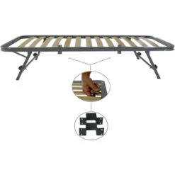 Qualydorm Rete Salvaspazio Estraibile In Ferro Con Piedi Reclinabili Doghe In Legno Cm 80x190 H35 Per Materasso Da Una Piazza 80 X 190 -LettoMania Italia 40500386 4