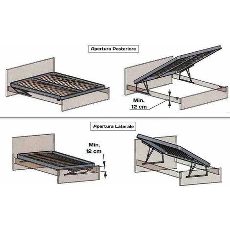 Kit MECCANISMO ALZARETE Sollevamento Per Letto Contenitore. MADE IN ITALY - Letto Matrimoniale - Fuorimisura 6 Kit MECCANISMO ALZARETE Sollevamento Per Letto Contenitore. MADE IN ITALY - Letto Matrimoniale - Fuorimisura - immagine 4