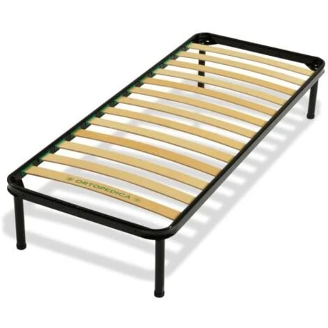 RETE ORTOPEDICA SINGOLA A DOGHE STRETTE 80X180 CON 4 PIEDI IN FERRO 3 RETE ORTOPEDICA SINGOLA A DOGHE STRETTE 80X180 CON 4 PIEDI IN FERRO