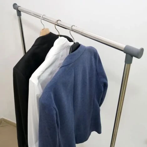 Stand Appendiabiti Pieghevole E Regolabile In Acciaio E Plastica 89 X 48 X 67 Cm 4 Stand Appendiabiti Pieghevole E Regolabile In Acciaio E Plastica 89 X 48 X 67 Cm - immagine 2