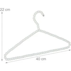 40x Grucce Appendiabiti Con Perline, Set Da 40, Stampelle Giacche, Asta Per Pantaloni E Gonne, 40 Cm, Plastica, Bianco -LettoMania Italia 43383289 4