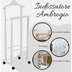 Ambrogio Indossatore Doppio In Legno Di Faggio - TOMAINO - Tortora -LettoMania Italia 45666405 3