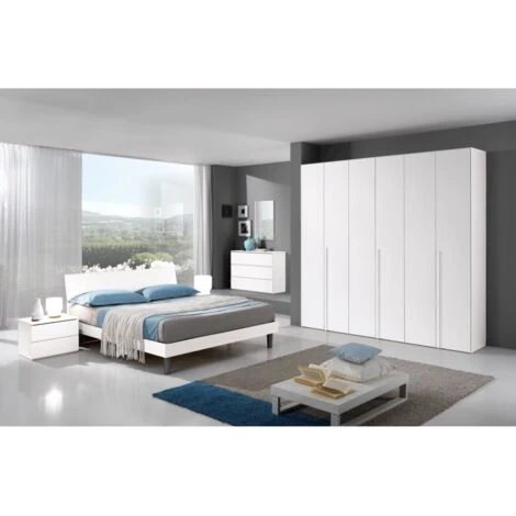 Letto Matrimoniale Giotto Bianco Graffiato, 170x193x87 Cm 4 Letto Matrimoniale Giotto Bianco Graffiato, 170x193x87 Cm - immagine 2