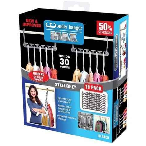 Trade Shop - Organizer Salvaspazio 10 Porta Stampelle Grucce Per Armadio Wonder Hanger Max 4 Trade Shop - Organizer Salvaspazio 10 Porta Stampelle Grucce Per Armadio Wonder Hanger Max - immagine 2