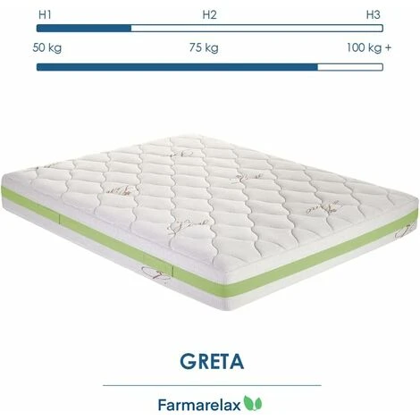 Farmarelax - Primo Materasso Green In Italia - H23 Cm - Memory Foam - Rivestimenti In Lino - Sfoderabile - Singolo 80x190 4 Farmarelax - Primo Materasso Green In Italia - H23 Cm - Memory Foam - Rivestimenti In Lino - Sfoderabile - Singolo 80x190 - immagine 2