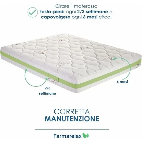 Farmarelax - Primo Materasso Green In Italia - H23 Cm - Memory Foam - Rivestimenti In Lino - Sfoderabile - Singolo 80x190 5 Farmarelax - Primo Materasso Green In Italia - H23 Cm - Memory Foam - Rivestimenti In Lino - Sfoderabile - Singolo 80x190 - immagine 3
