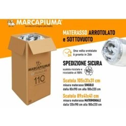 Marcapiuma - Materasso Singolo Memory 75x190 Alto 22 Cm RAINBOW PLUS Supporto H3 Rigido 5 Zone Ortopedico Rivestimento SILVER Sfoderabile Antiacaro Antibatterico Made In Italy -LettoMania Italia 50000793 4
