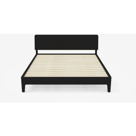 Letto Matrimoniale Design Moderno In Legno 160x190cm Doghe Testata Linz Colore: Nero 7 Letto Matrimoniale Design Moderno In Legno 160x190cm Doghe Testata Linz Colore: Nero - immagine 5