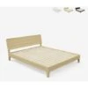 Letto Matrimoniale 160x200cm Design Moderno In Legno Doghe Testata Linz King Colore: Legno Naturale