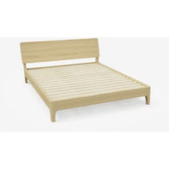 Letto Matrimoniale 160x200cm Design Moderno In Legno Doghe Testata Linz King Colore: Legno Naturale -LettoMania Italia 50900371 4