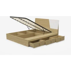 Letto Matrimoniale 160x190 Cm Contenitore Sollevabile Design Moderno Steyr Colore: Legno Naturale 11 Letto Matrimoniale 160x190 Cm Contenitore Sollevabile Design Moderno Steyr Colore: Legno Naturale -LettoMania Italia 50900408 5