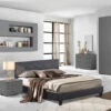 Letto Matrimoniale A 2 Piazze In Tessuto Con Rete Doghe 160x190cm Jona Colore: Grigio Scuro -LettoMania Italia 51000888 1